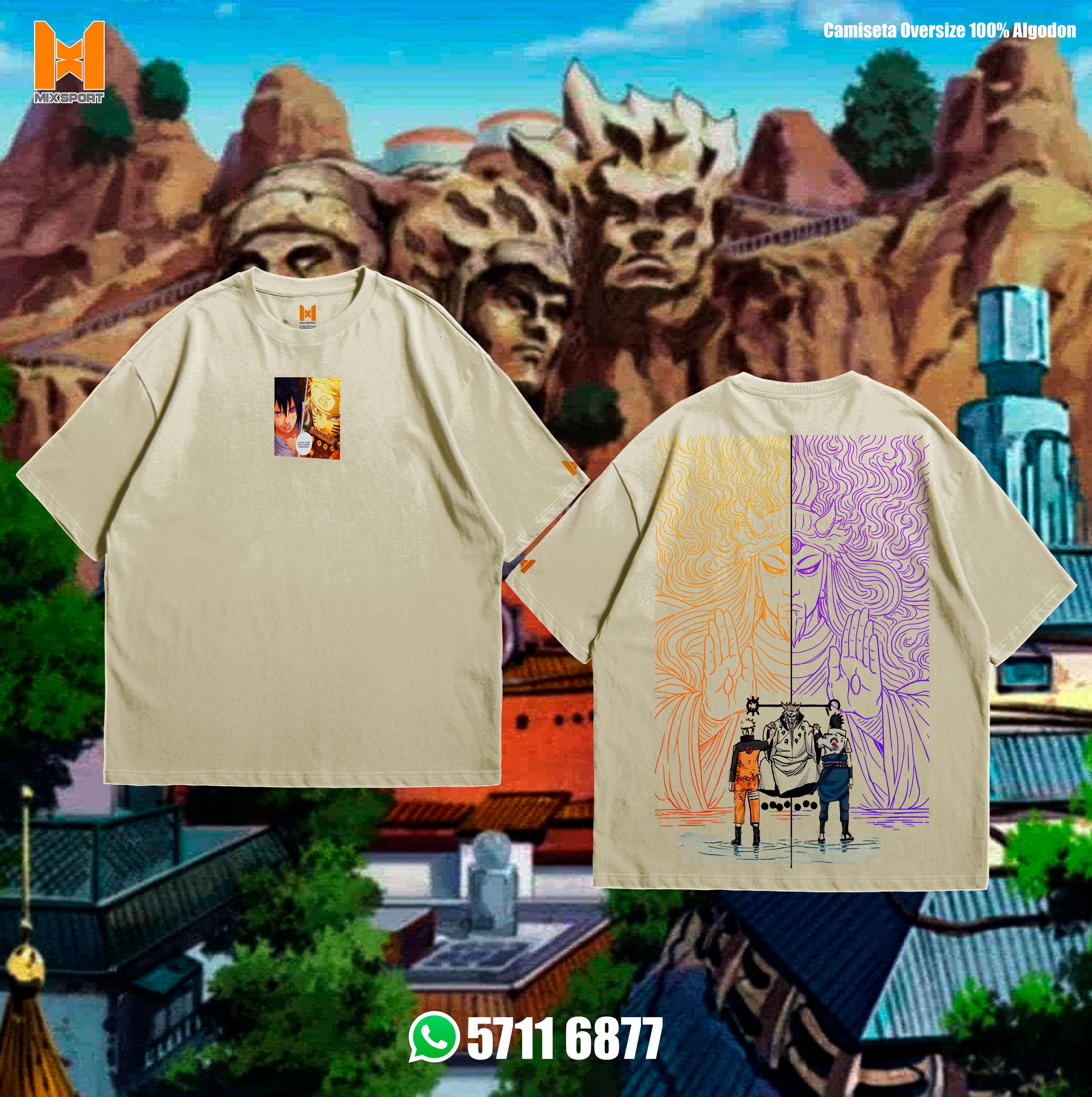OVERSIZE SOLID - NARUTO Y SASUKE 6 CAMINOS