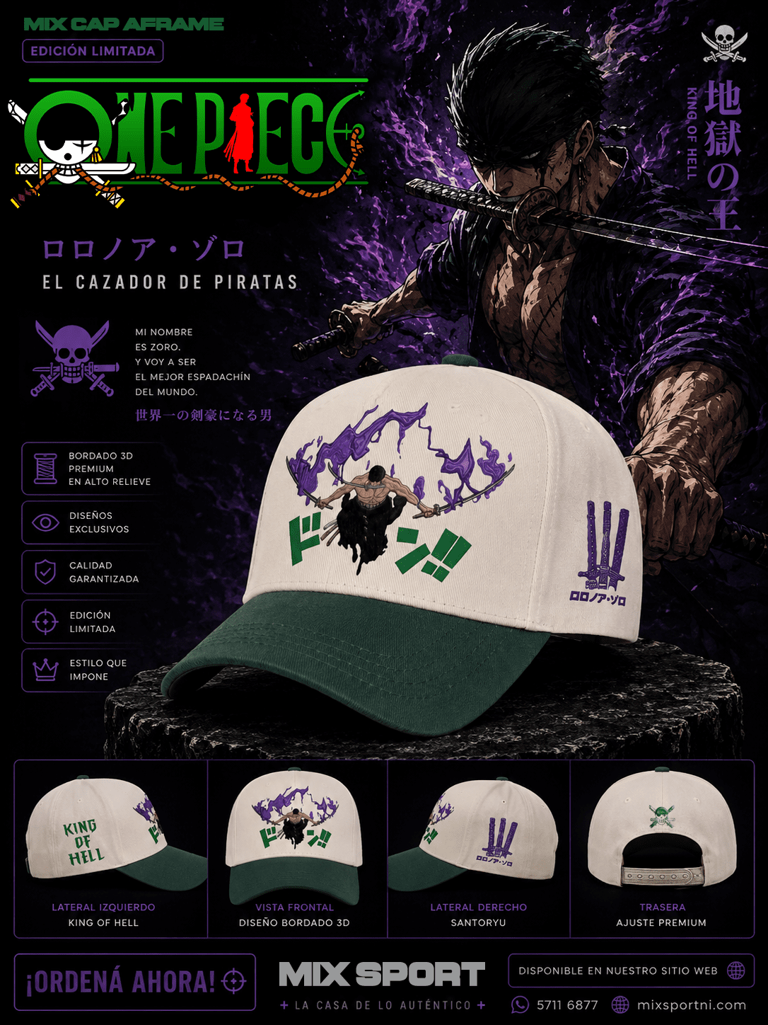 MIX CAP AFRAME - ONE PIECE - ZORO